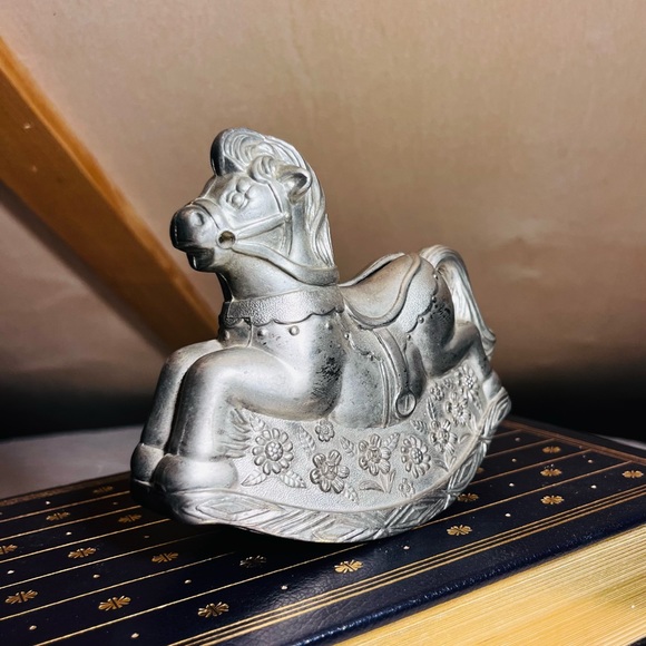 Vintage Silver Plated Rocking Horse Money Bank. Made in Italy - Picture 2 of 6